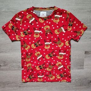 Denim & Flower Boy's Short Sleeve Reindeer Graphic Crew Neck T-Shirt Size 11/12